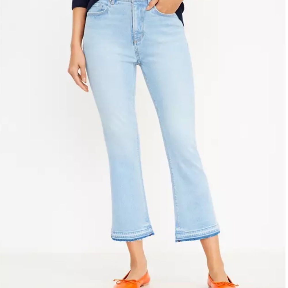 NWT Size 32 Loft Kick Crop Jeans in Vivid Light Indigo Wash